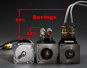 three different motor connector and wiring harness options for brushless motors showing the space savings